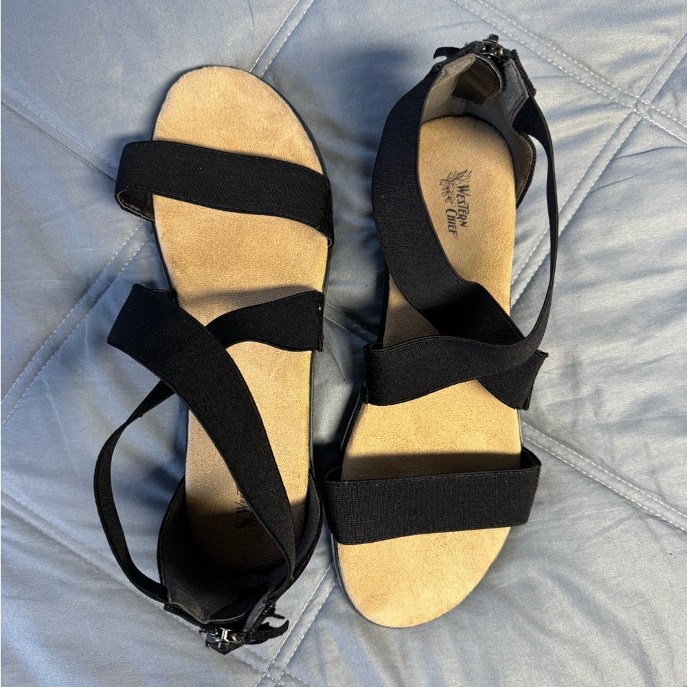 Western Chief Black Strappy Sandals